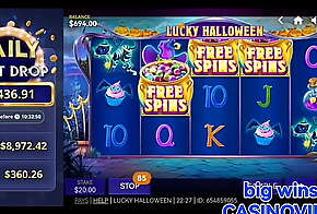 www.casinovip.site Online slot Lucky Halloween by Red Tiger bonus free spins