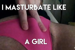 Sissy masturbates like a girl in pink panties
