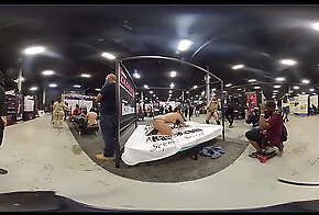 Another Dancer dances on bed for me at EXXXotica NJ 2021 in 360 degree VR