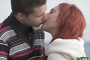 Playful redhead Margo get fucked in mouth