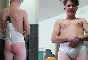 Twink gets a Surprise Wedgie while being Spanked