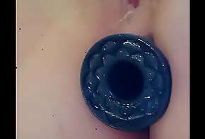 Butt Plug Pushed Out of Asshole by Fat Dildo