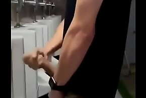 boy caught squirting in public restrooms - spying on boy - amateur shot