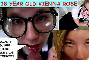inchAm I doing it good, sir? Is there anything I can do to improve?inch 18 year old Vienna rose talks dirty and sucks dirty old Man Joe Jon's cock