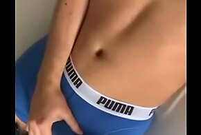 Underwear cum in blue Puma