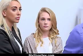 Teen and Her Mom Getting Their Punishment For Stealing
