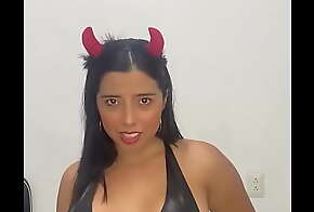 Lina Henao a devil who puts her dildo up her ass