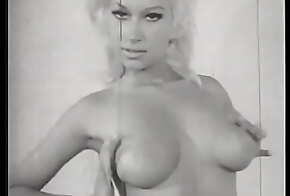 Gorgeous blonde with beautiful big tits is filmed for a porn magazine of the 60s, exposing her beautiful body