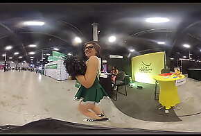 360 degree VR Video of upskirt booty of Bikini Thug at EXXXotica NJ 2021