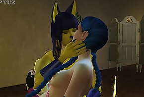 Jinx catches Ankha fingering and joins her ( The Sims 4 )
