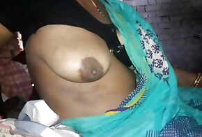 Bhabhi handjob while showing her big boobs during night time in indian Village