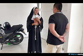 Horny nun is subjected to fucking by a sinner