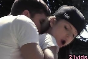 Stunning babe outdoor anal fuck