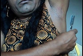 Indian girl fall asleep armpits hair by straight razor..AVI
