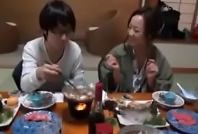 Japanese Mom shows nerdy Son how to Fuck