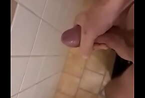 Friend jerking off in public bathroom