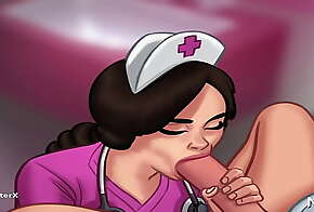SummertimeSaga - Nurse plays with cock then takes it in her mouth E3 #14